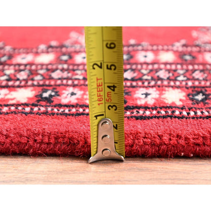 2'6"X8' Red Princess Bokara Tribal Medallions Rug Wool Hand Knotted Runner