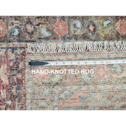 2'6"X15'8" Red Wool Heris Revival Hand Knotted Xl Runner Oriental Rug
