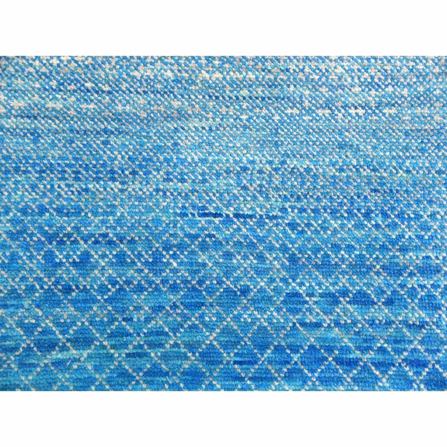 8'X9'10" Blue Chiaroscuro Collection Hand Knotted Pure Wool Oriental Rug