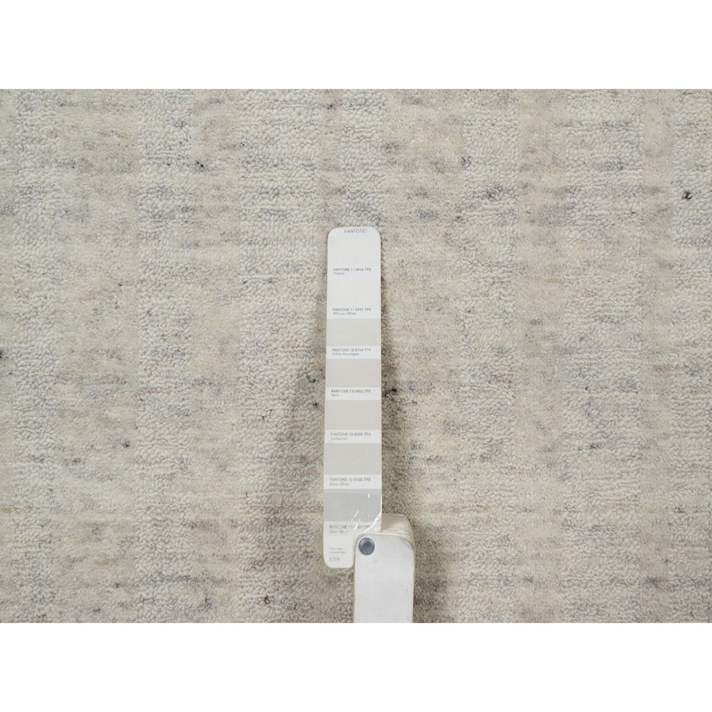 2'8"X8' Ivory Natural Wool Vertical Stripes Design Hand Loomed Runner Rug