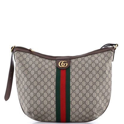Gucci Ophidia Half Moon Hobo Gg Coated Canvas Large