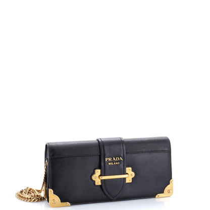 Prada Cahier Chain Clutch City Calf And Saffiano