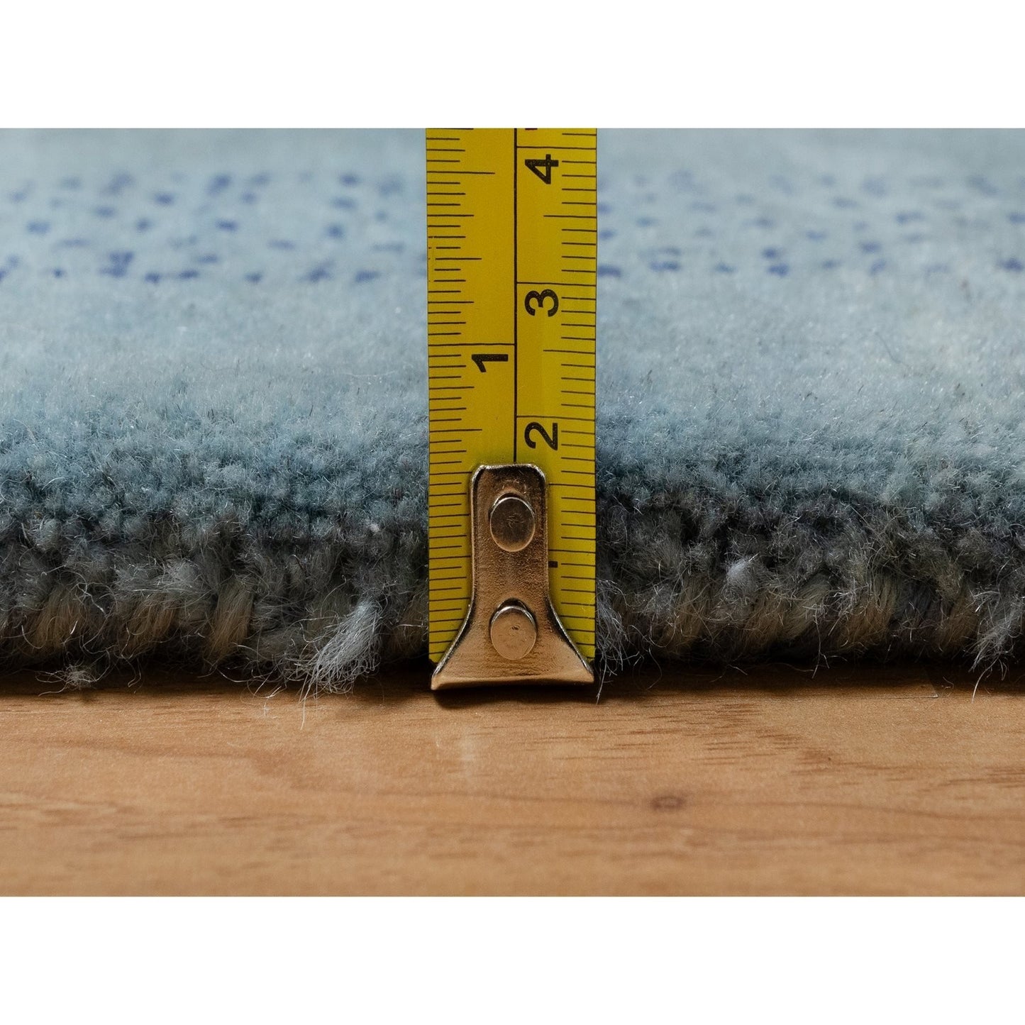 3'X5'6" Stone Blue Small Animal Figurines Modern Hand Knotted Wool Rug