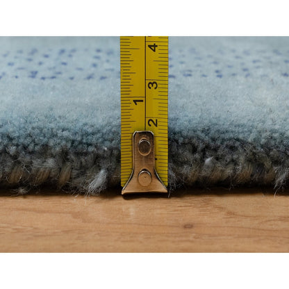 3'X5'6" Stone Blue Small Animal Figurines Modern Hand Knotted Wool Rug