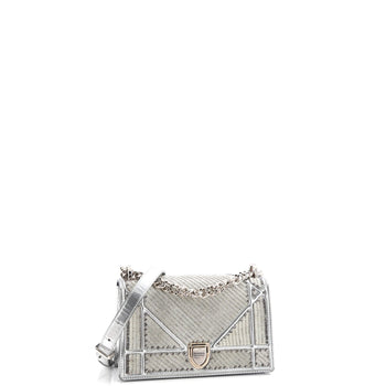 Christian Dior Diorama Flap Bag Beaded Leather Small