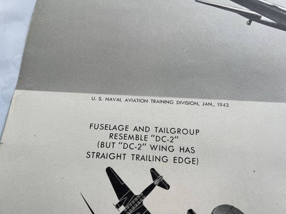 Wwii 1943 Us Navy Aircraft Recognition Poster Mitsubishi Mc-20 Topsy Transport