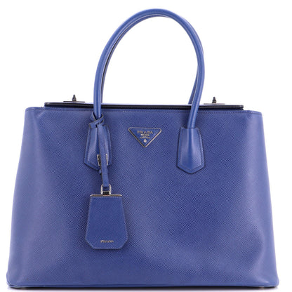 Prada Turnlock Cuir Twin Tote Saffiano Leather Medium