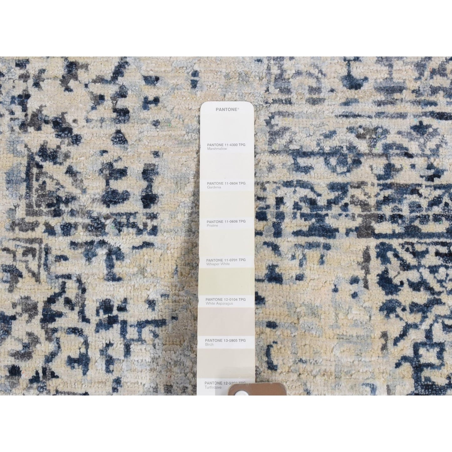 8'3"X10'2" Gray Silk Broken And Erased Design Vintage Hand Knotted Rug