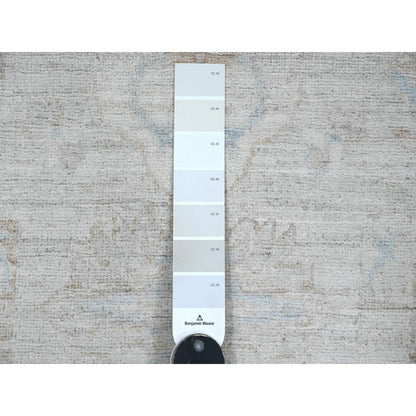 2'6"X11'7" Gray Oushak With Dragon Design Wool Hand Knotted Runner Rug