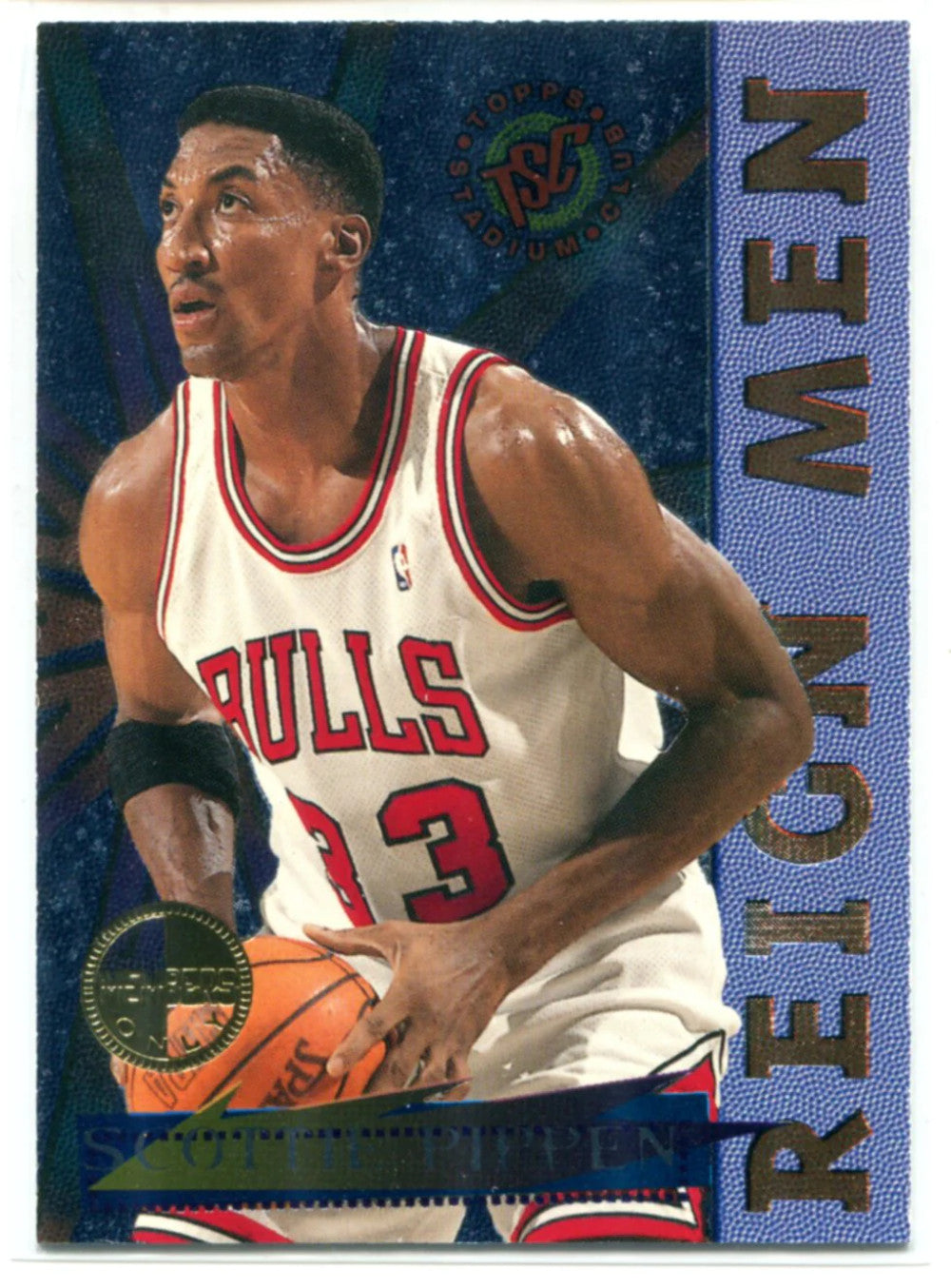Scottie Pippen 1996-97 Topps Stadium Club Members Only Reign Men Card #Rm7