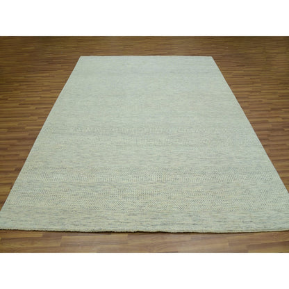 8'1"X9'10" Ivory Modern Grass Hand Knotted Sustainable Textile Wool Rug