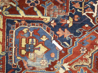 Semi-Antique Hand-Knotted Oriental Rug Large Red