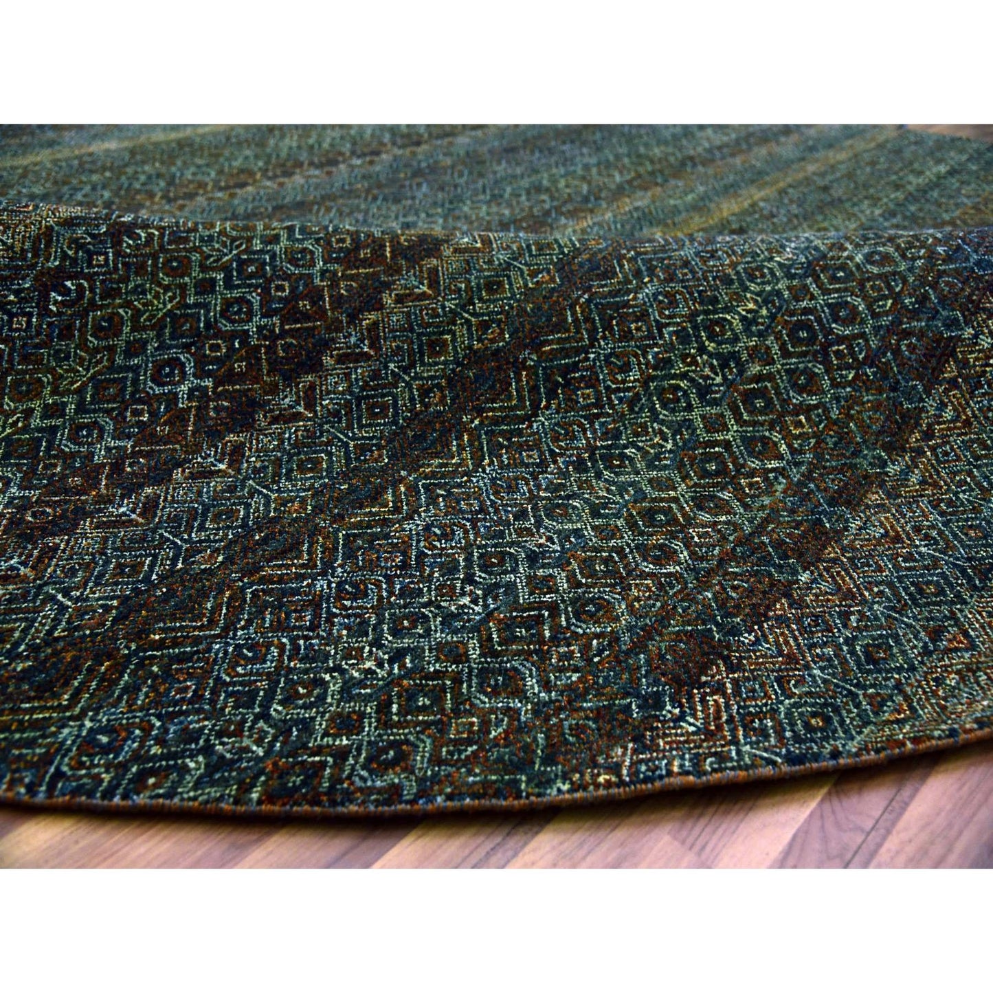 9'10"X9'10" Brown Hand Knotted Kohinoor Herrita Design Wool Round Rug