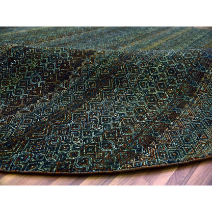 9'10"X9'10" Brown Hand Knotted Kohinoor Herrita Design Wool Round Rug