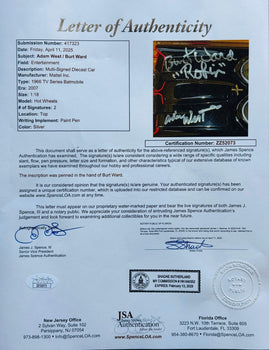 Adam West & Burt Ward Autographed Batman&Robin 1:18 Scale Hot Wheels Batmobile (