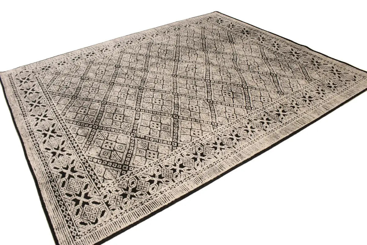 8X10 Modern Oriental Rug Geometric Design with High-Low Relief Decor Carpet