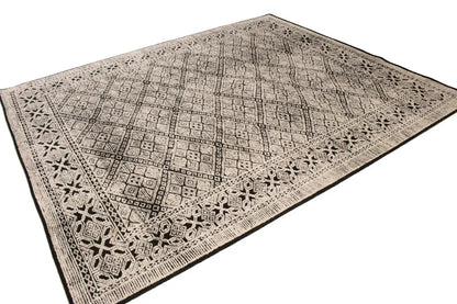 8X10 Modern Oriental Rug Geometric Design with High-Low Relief Decor Carpet