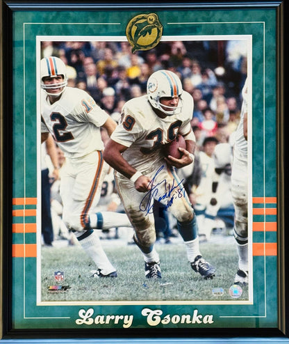 Larry Csonka Autographed Framed 16X20 Photo (Mounted Memories)