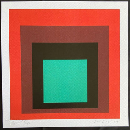 Josef Albers Lithograph Coa Signed Op Numbered 180 Piet Mondrian