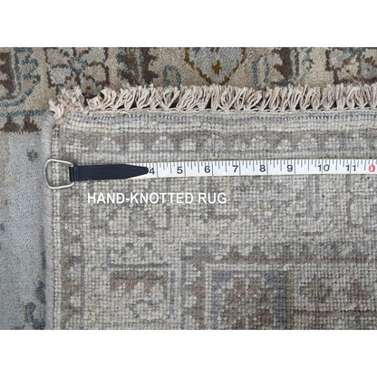 2'7"X5'10" Smoke Gray Zoroastrian Village Wool Hand Knotted Runner Rug
