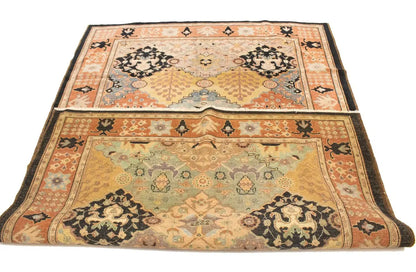 Distressed Ziegler Tribal Floral Rug Hand-Knotted