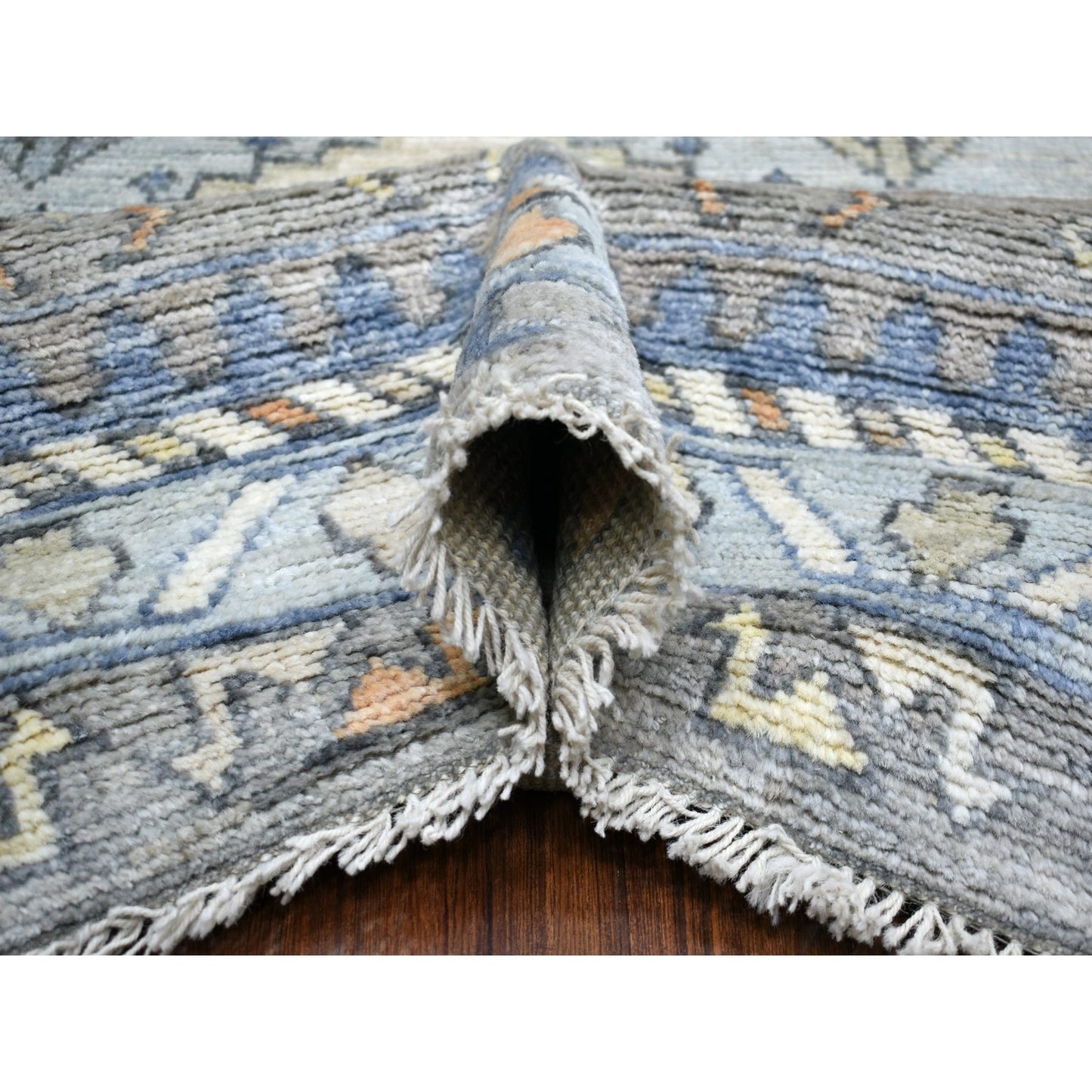 8'X9'10" Gray Anatolian Village Inspired Wool Hand Knotted Rug