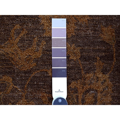 7'10"X10' Brown Peshawar Ziegler Mahal, Design Hand Knotted Pure Wool Rug