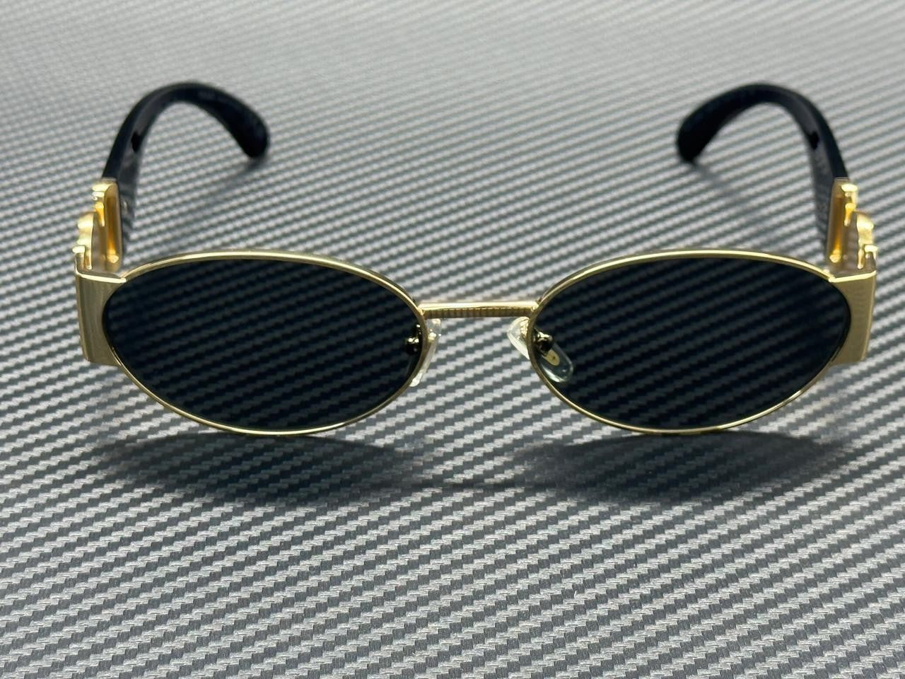 VERSACE VE2299 100287 Gold Dark Grey Men's 56 mm Sunglasses
