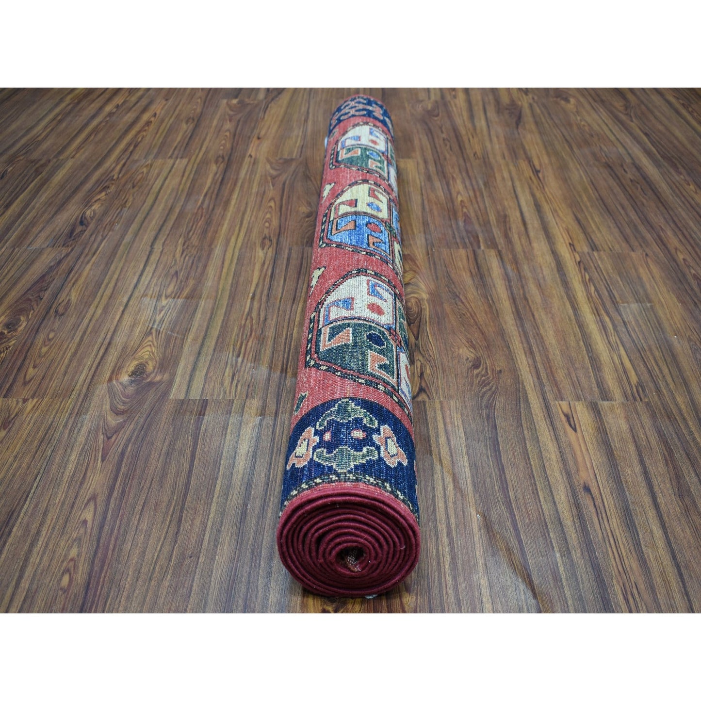 4'X10'2" Afghan Turkoman Ersari Wide Runner Tekke Design Hand Knotted Rug