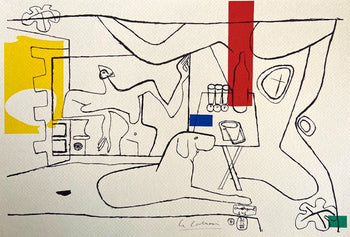 Le Corbusier Lithograph Coa Hand Numbered Signed Op Josef Albers