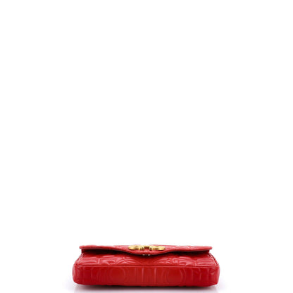 Salvatore Ferragamo Gancini Chain Wallet Gancini Quilted Leather Mini
