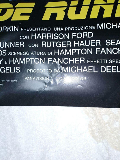Blade Runner Original 1982 Italy Movie Poster Harrison Ford Sci-Fi Ridley Scott