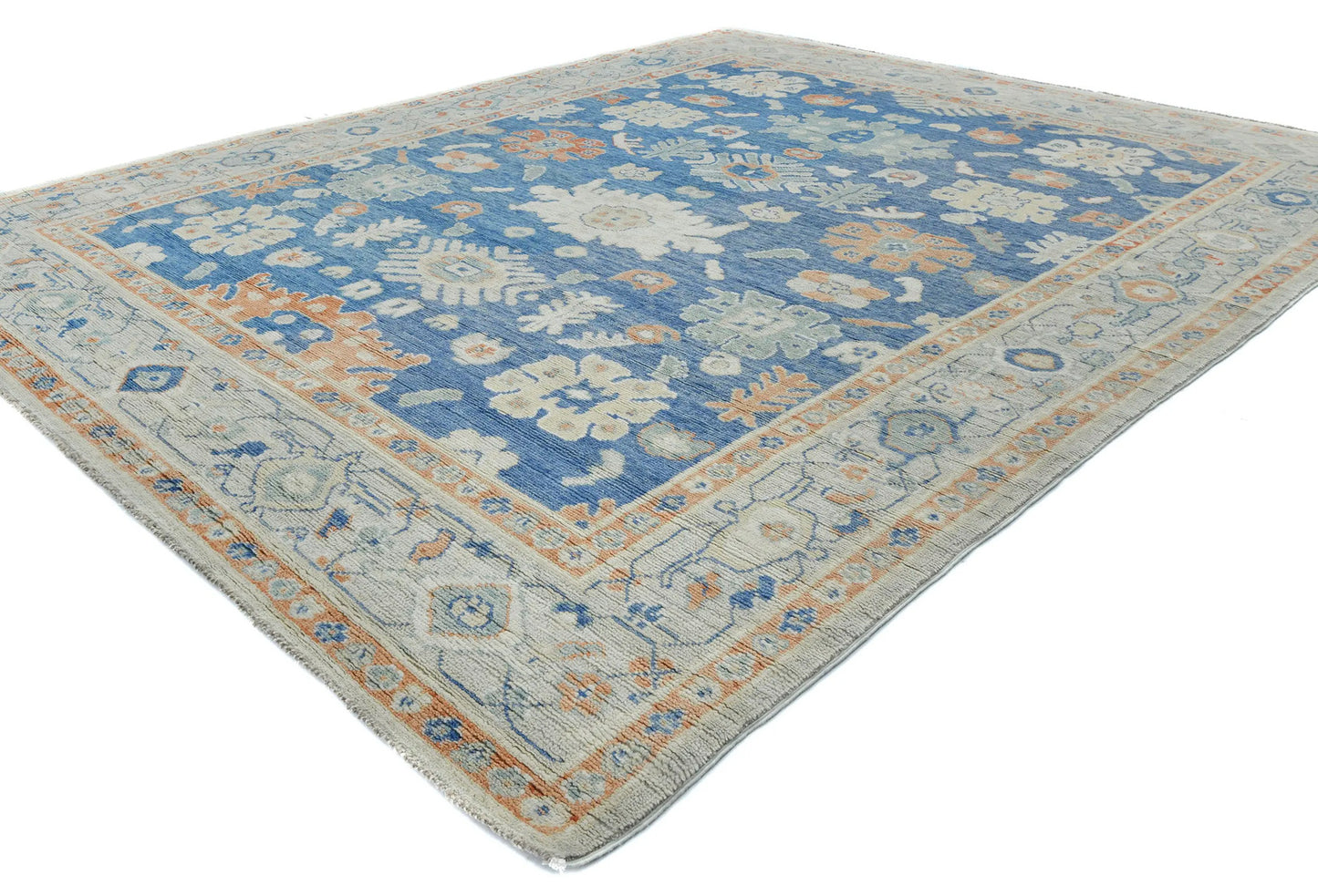 Handmade Pakistan Oushak Oriental Rug Muted Floral Design Bedroom Carpet 8X10 ft