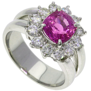 2.17Ct Pink Sapphire Ring Platinum Pt900 11G