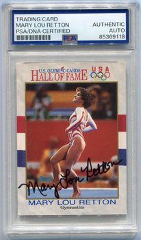Mary Lou Retton Autographed 1991 U.S. Olympic Hall Of Fame Card Psa/Dna Certifie