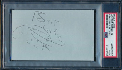 Aretha Franklin Signed/Autographed 3X5 Index