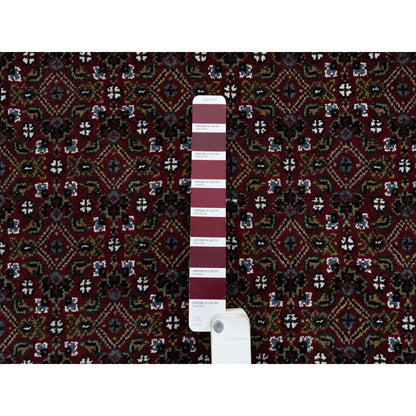 4'X6' Rich Red Hand Knotted Wool And Silk 175 Kpsi Herrita Oriental Rug