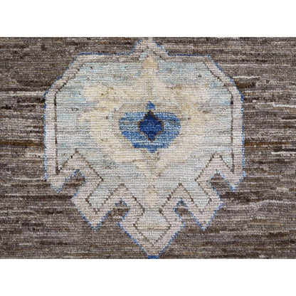 11'8"X15'6" Brown Anatolian Village Inspired Design Wool Hand Knotted Rug