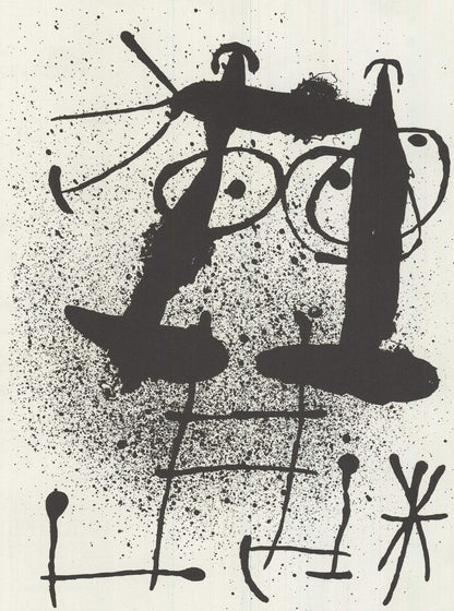 Joan Miro Untitled " Lithograph Surrealism Black & White