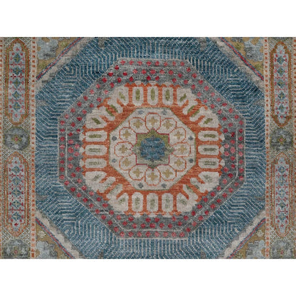 2'8"X19'10" Brown Rug Mamluk Design Hand Knotted Wool And Silk Xl Runner