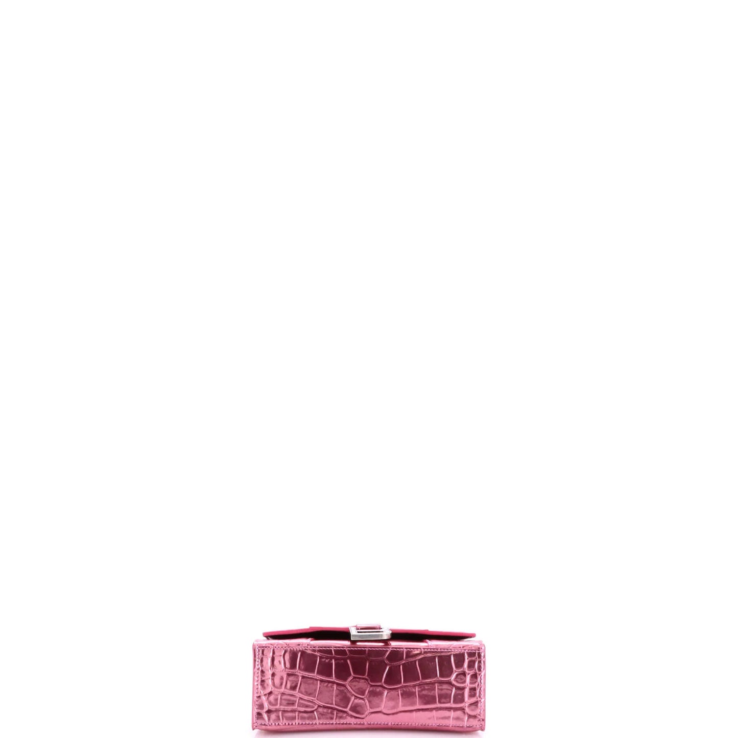 Balenciaga Hourglass Top Handle Bag Crocodile Embossed Leather Xs