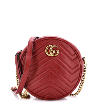 Gucci Gg Marmont Round Shoulder Bag Matelasse Leather Mini