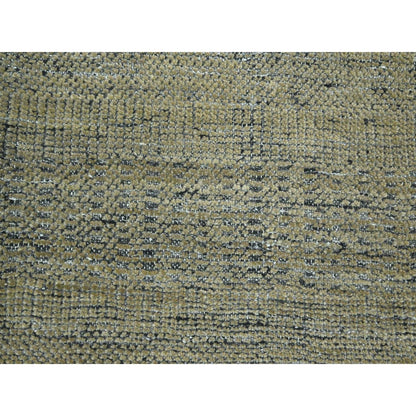 10'X14' Brown & Black Grass Design Hand Knotted Pure Wool Oriental Rug
