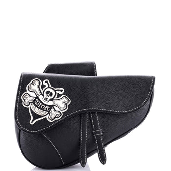 Christian Dior Shawn Stussy Saddle Crossbody Bag Leather With Applique
