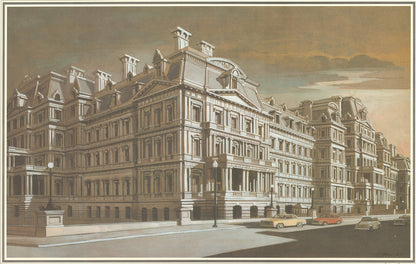Richard Haas The Old Executive Office Building Signed " Offset Lithogr