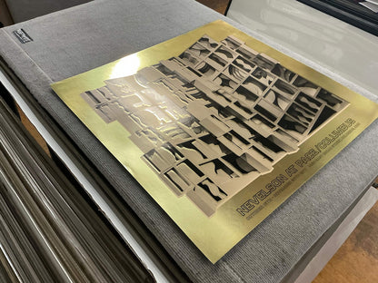 Gold LOUISE NEVELSON Gold Dust and Shadows 24.25" x 26" Foil Print 1977 Abstract