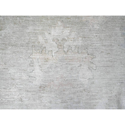9'9"X13'4" Pastel Gray 100% Wool Afghan Angora Oushak Hand Knotted Rug