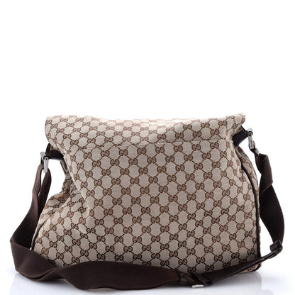 Gucci Flap Messenger Bag Gg Canvas Large