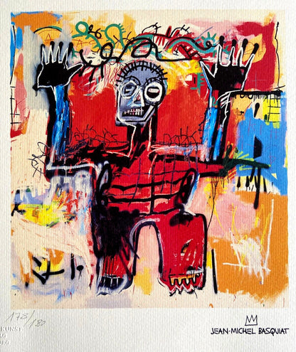 Jean Michel Basquiat Lithograph Coa Signed Numbered In Pencil