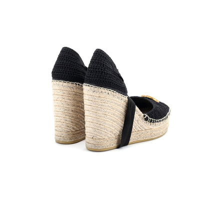 Gucci Womens Pearly Gg Wedge Espadrilles Crochet Cotton